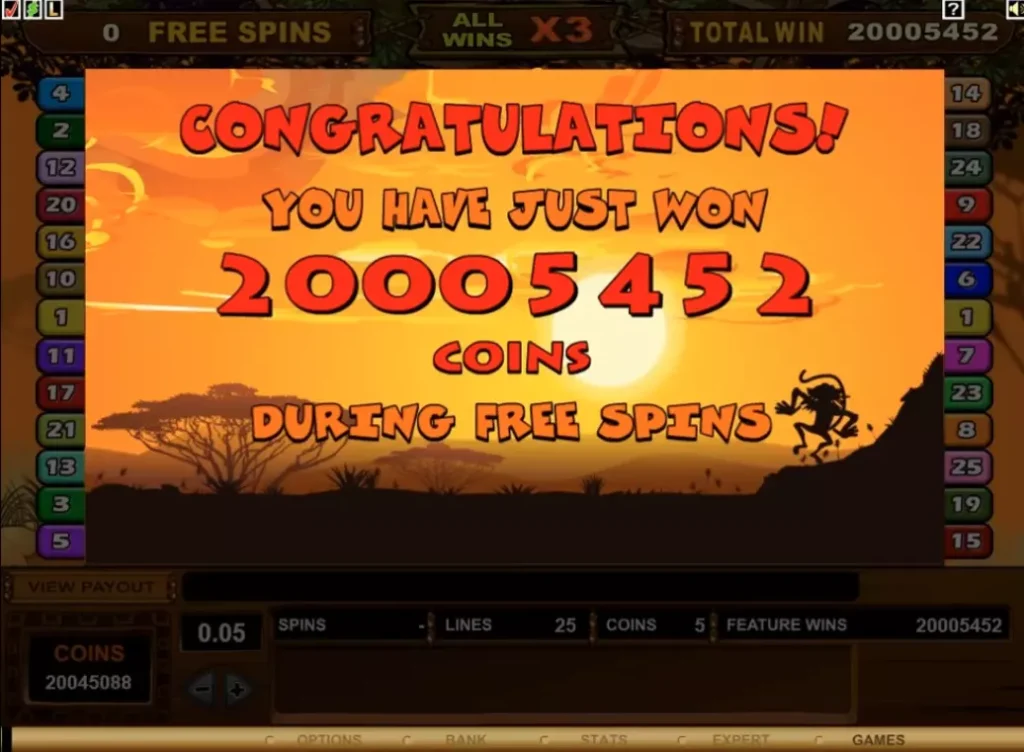 Бонуска в Mega Moolah