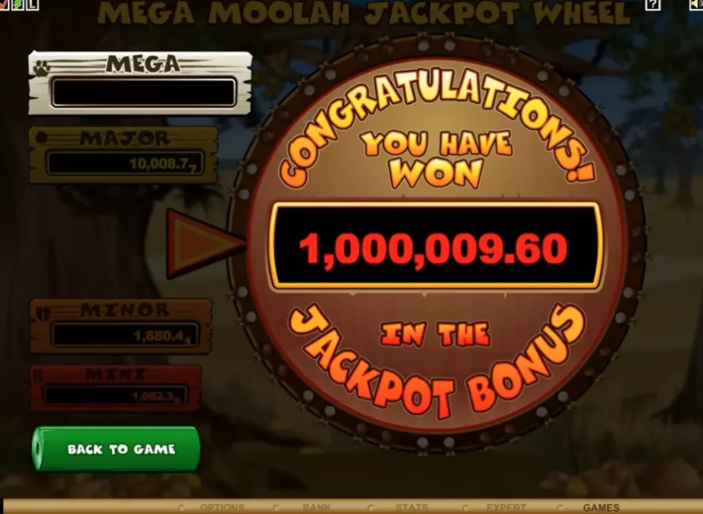 Выигрыш миллион долларов в Mega Moolah